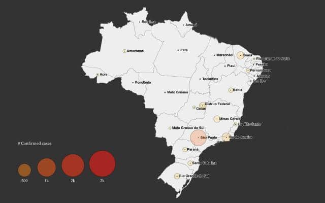 Brazil Daily Coronavirus Map (COVID-19)