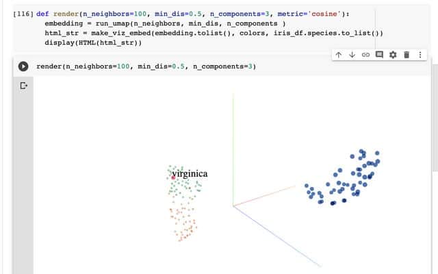 UMAP + Jupyter Notebook + ScatterGL